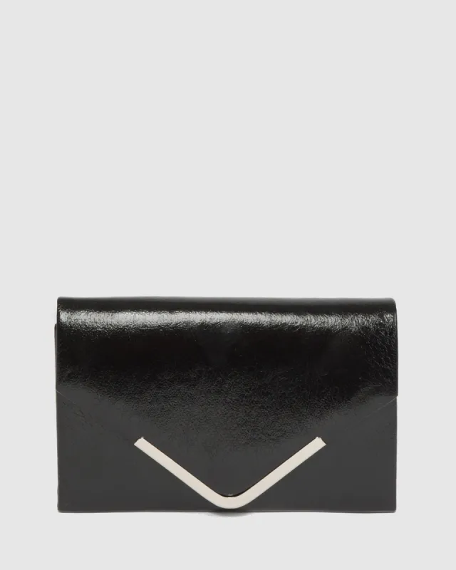 Black Lila II Envelope Clutch Bag sold by Collete Hayman