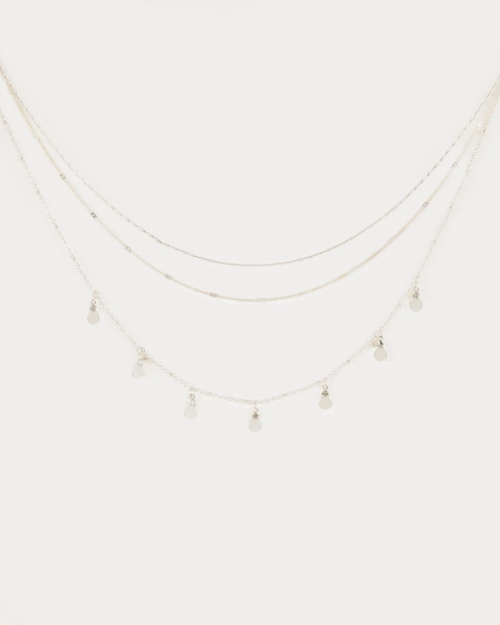 Silver Crystal Pendant 3pk Multi Necklace sold by Collete Hayman
