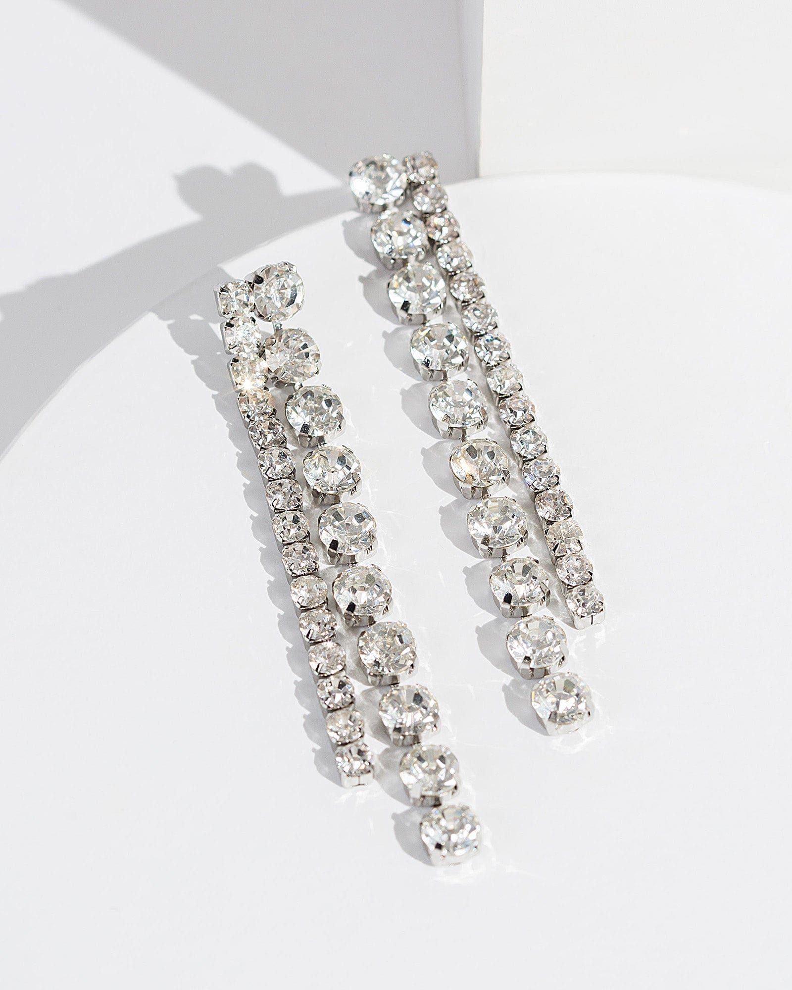 Crystal Double Row Earrings sold by Collete Hayman