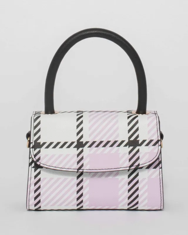 Purple And Black Check Kiki Mini Bag sold by Collete Hayman