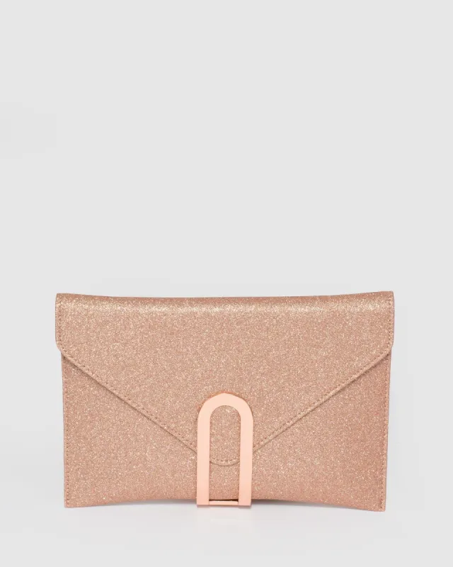 Rose Gold Kimberly Clasp Clutch Bag sold by Collete Hayman