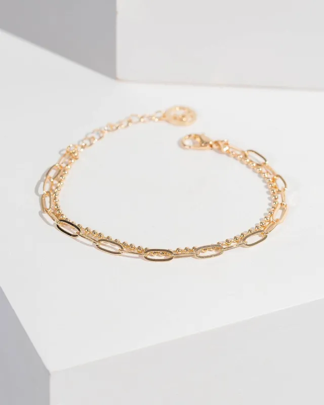 Gold Two Contrast Chain Wristwear sold by Collete Hayman