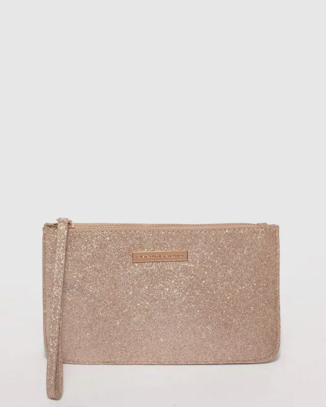 Rose Gold Willow Wristlet Clutch Bag sold by Collete Hayman