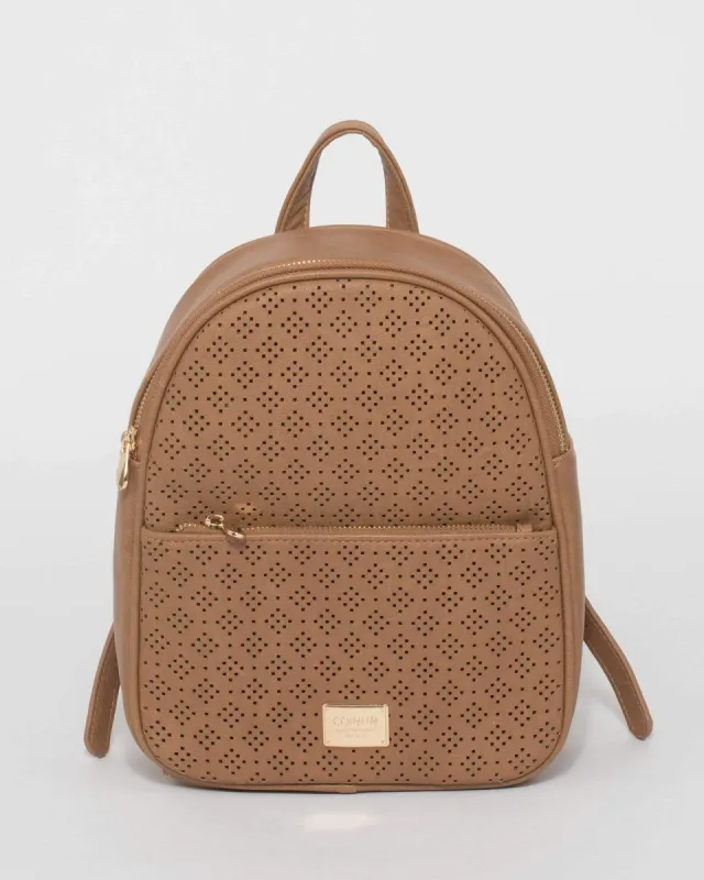 Caramel Lydia Pocket Backpack sold by Collete Hayman