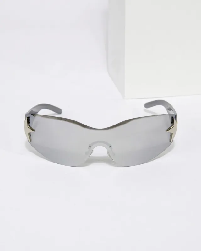 Grey Rimless Wrap Around Star Sunglasses sold by Collete Hayman