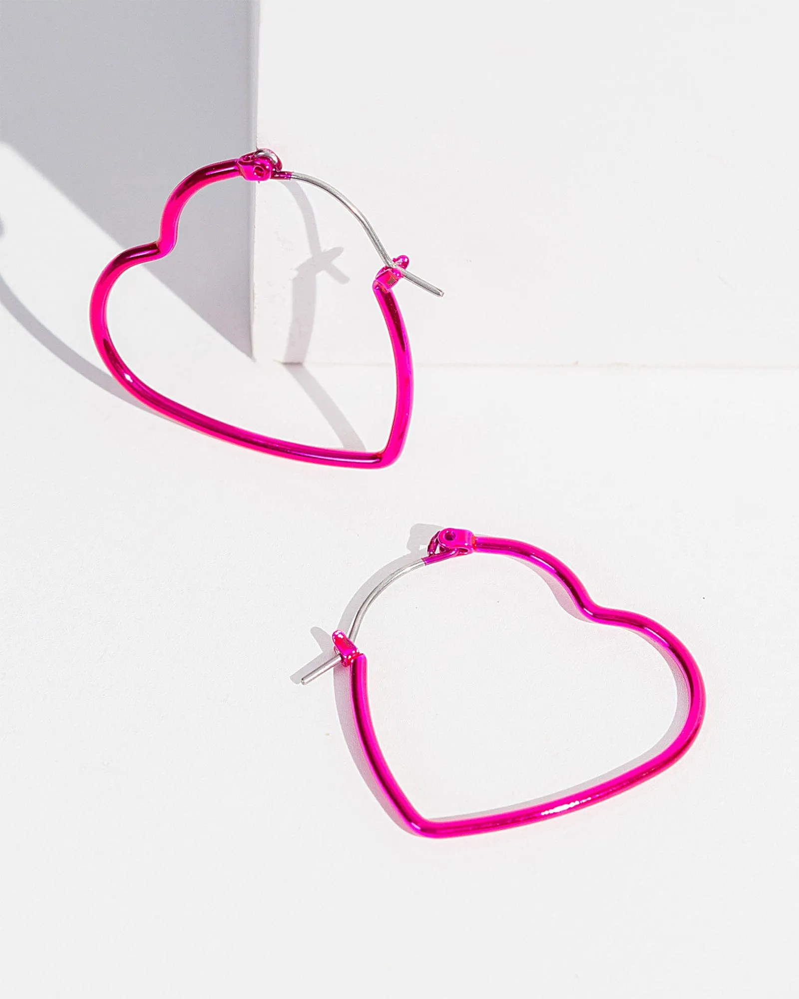 Pink Heart Hoop Earrings sold by Collete Hayman