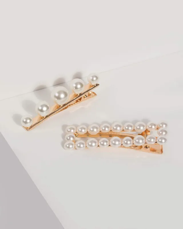Gold Pearl Shape Hair Slide sold by Collete Hayman