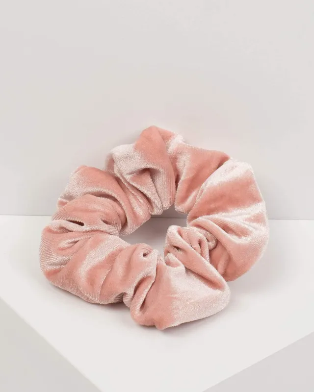 Pink Medium Velvet Hair Scrunchie sold by Collete Hayman