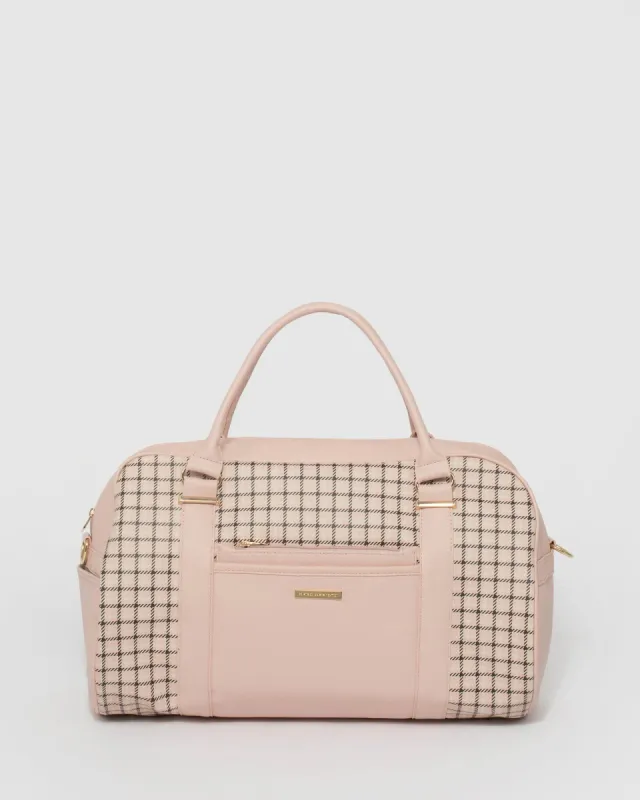 Pink And Black Check Hazel Weekender sold by Collete Hayman