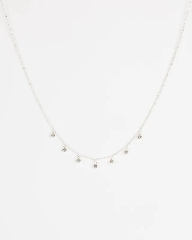 Silver Multi Ball Chain with Crystal Necklace sold by Collete Hayman