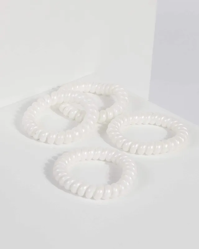 White Matte Large Hair Spirals sold by Collete Hayman