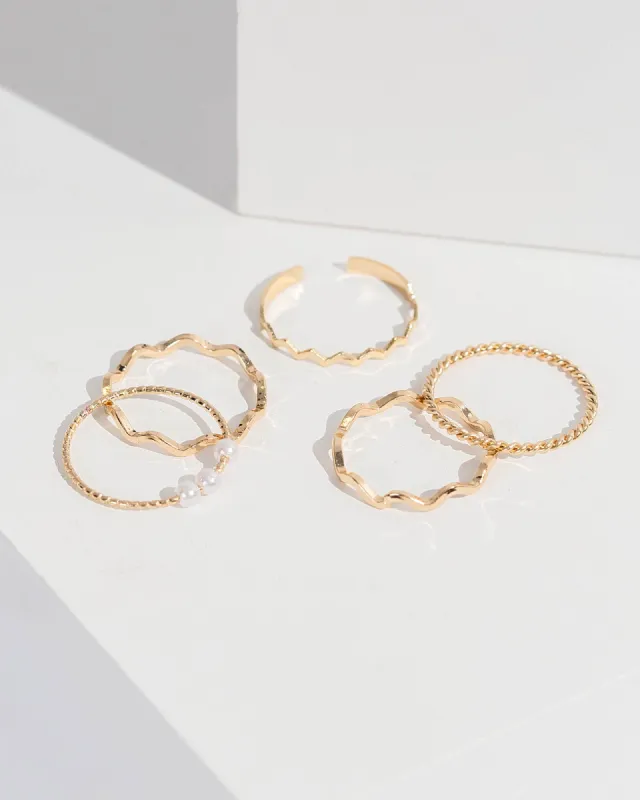 Pearl Wavy Band Ring Pack sold by Collete Hayman