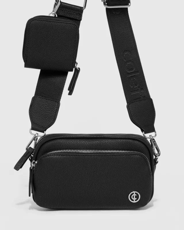 Black And Silver Amalia Webbing Crossbody Bag sold by Collete Hayman