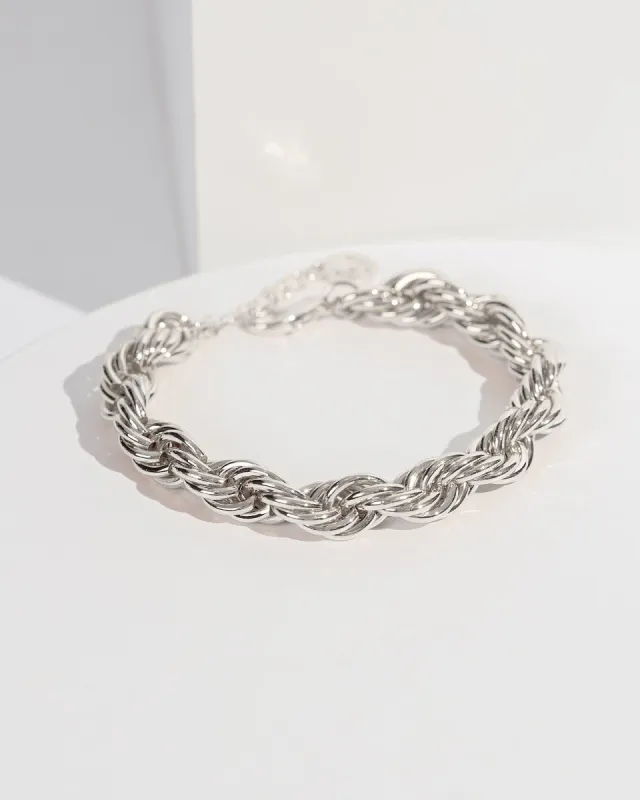 Silver Chunky Twist Chain Bracelet sold by Collete Hayman