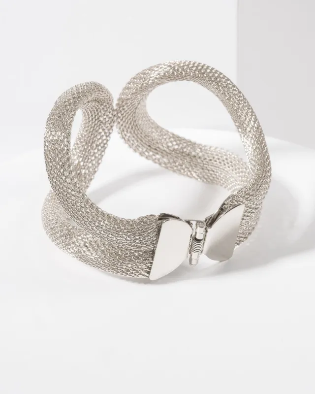 Silver Textured Loop Bangle sold by Collete Hayman