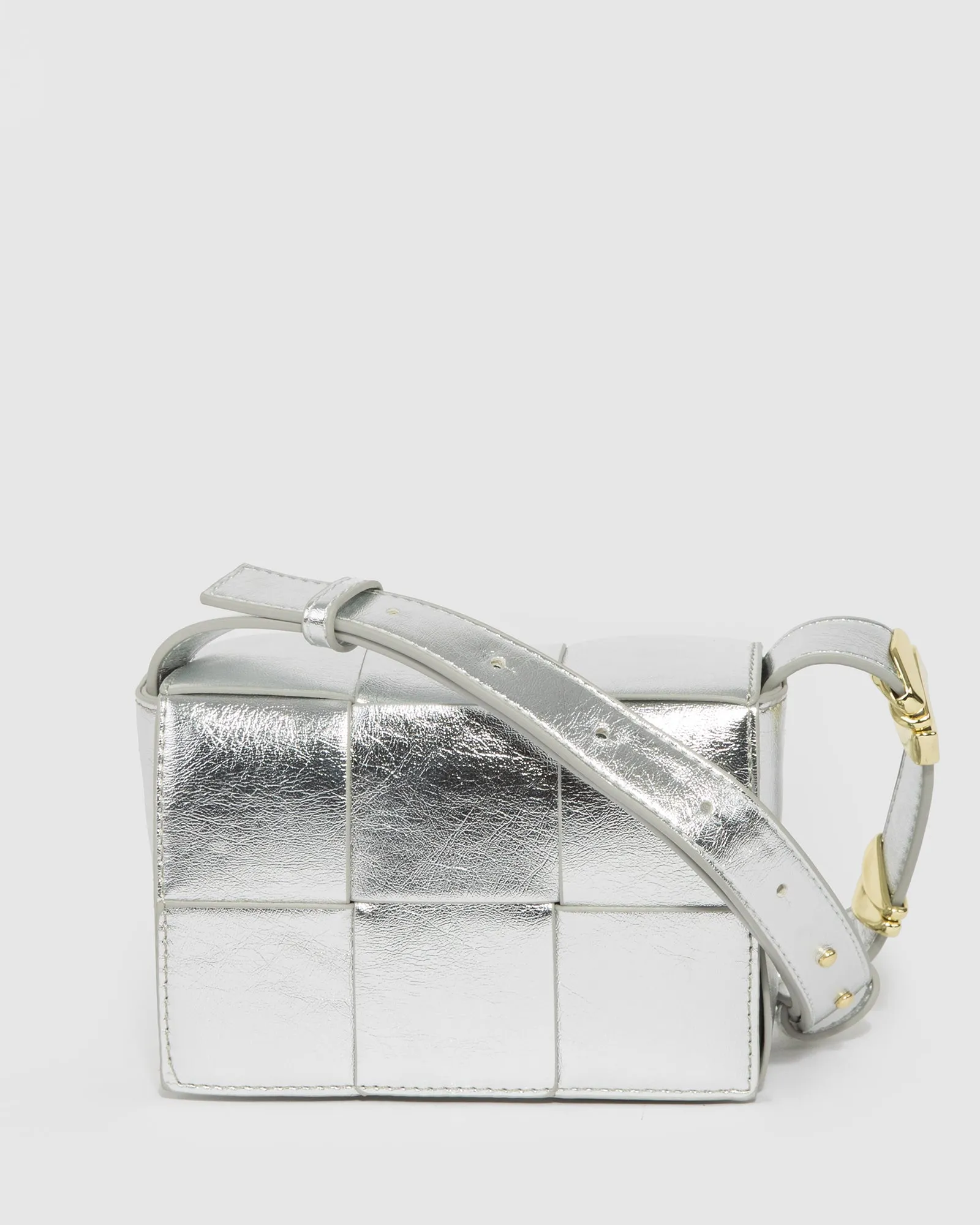 Silver Elena Weave Crossbody Bag sold by Collete Hayman