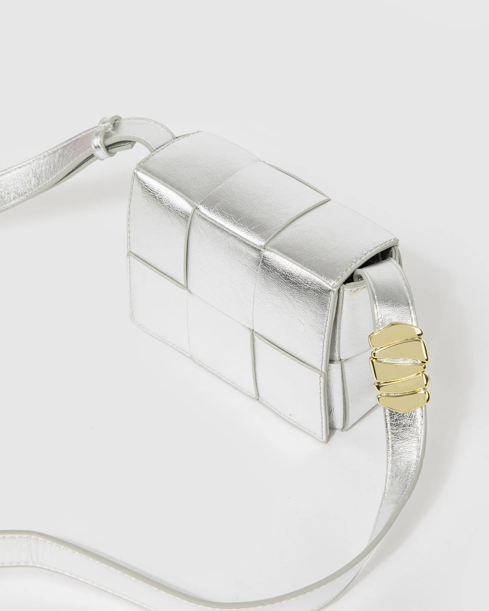Silver Elena Weave Crossbody Bag sold by Collete Hayman product image thumbnail 5
