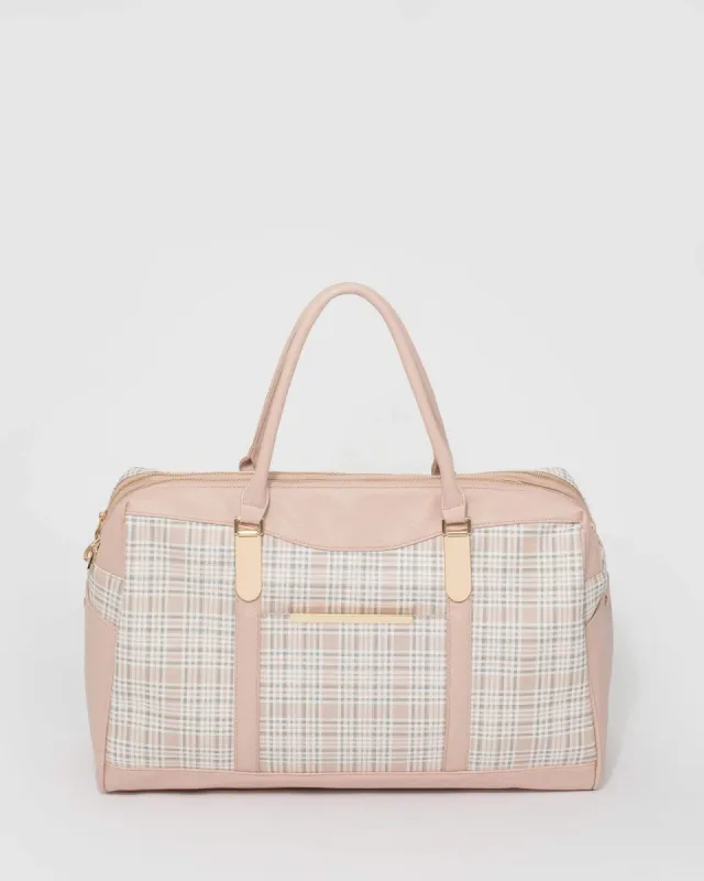 Pink Check Lisa Weekender Travel Bag sold by Collete Hayman
