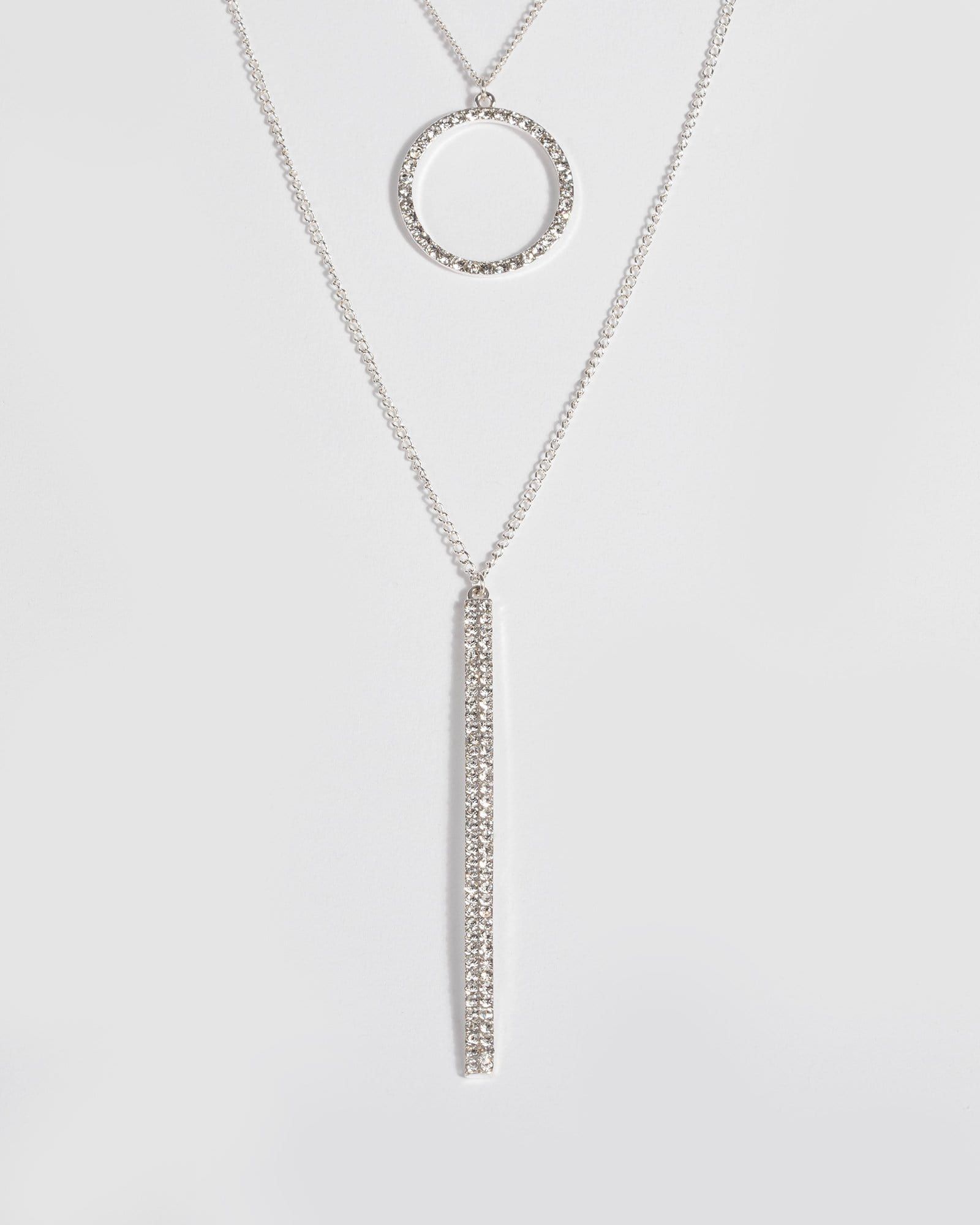 Silver Diamante Bar Pendant Necklace sold by Collete Hayman product image thumbnail 2