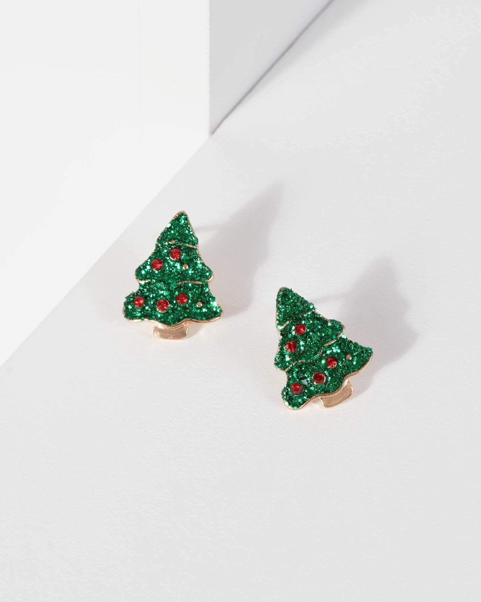 Glitter Christmas Tree Stud Earrings sold by Collete Hayman