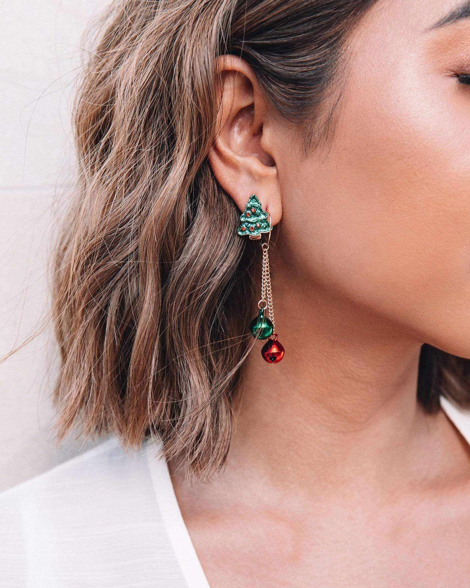 Glitter Christmas Tree Stud Earrings sold by Collete Hayman product image thumbnail 2