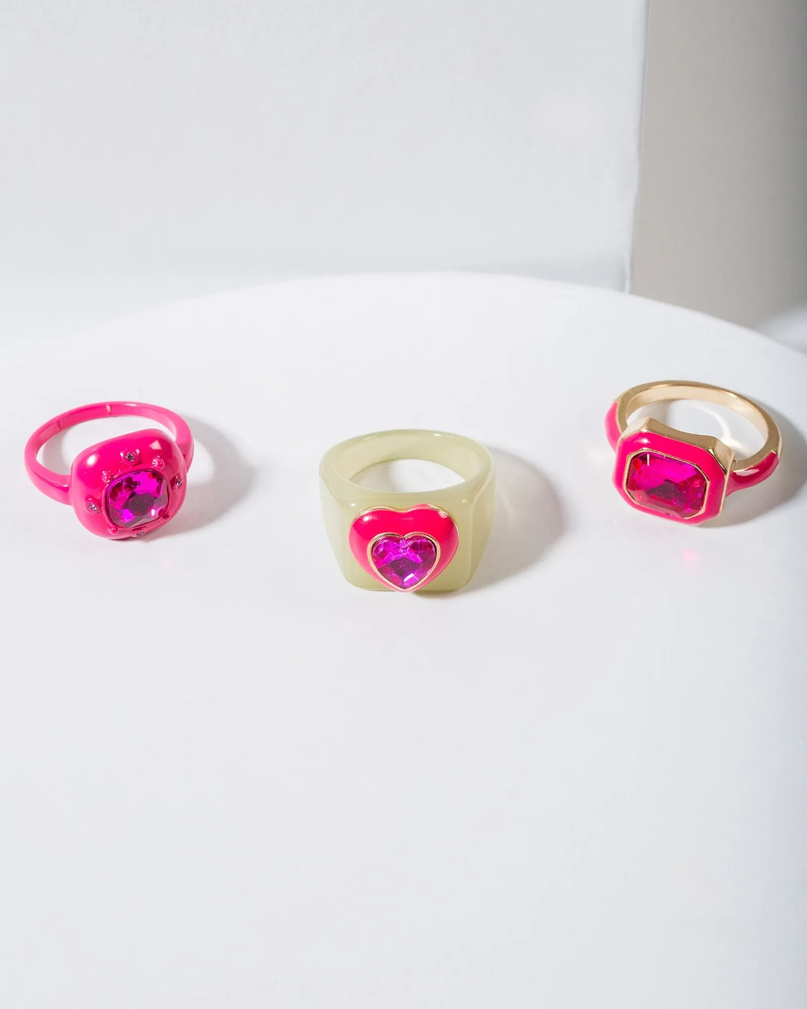 Pink Crystal Heart Ring Pack sold by Collete Hayman