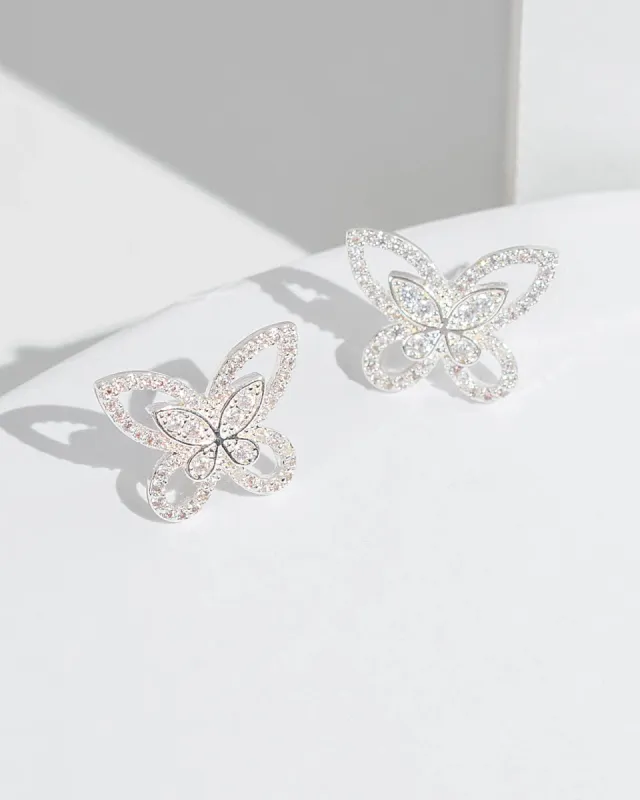 Crystal  Butterfly Stud Earrings sold by Collete Hayman