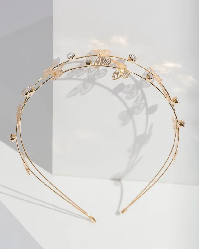 Gold Butterfly And Crystal Headband sold by Collete Hayman