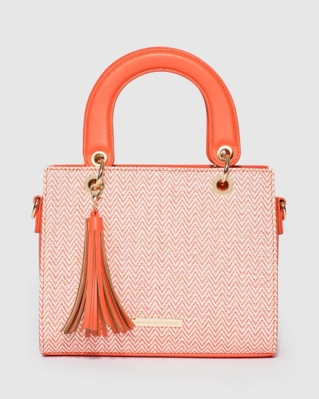 Orange Ella Tassel Tote Bag sold by Collete Hayman