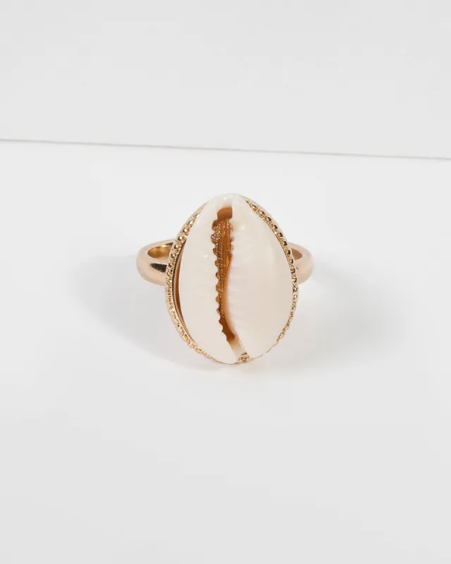 Gold Shell Pendant Ring sold by Collete Hayman