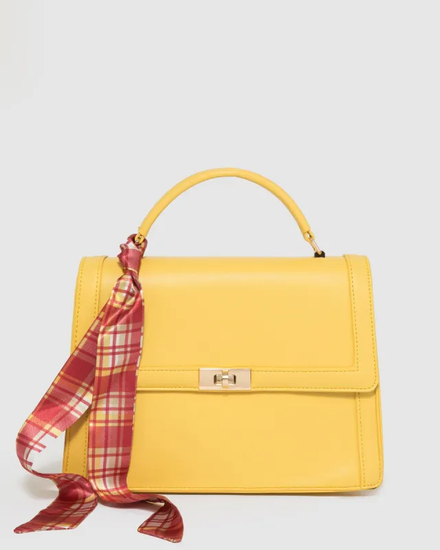 Yellow Bailey Scarf Top Handle Bag sold by Collete Hayman