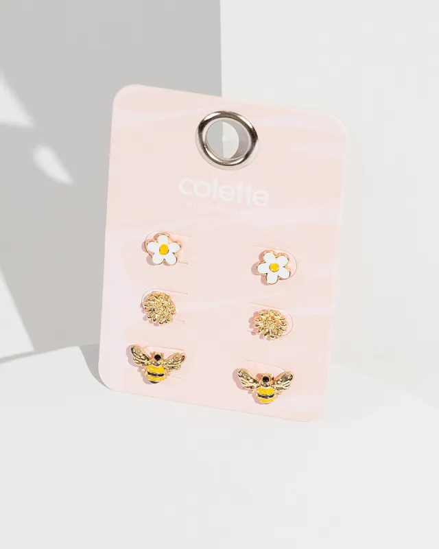 Multi Colour Flower Stud Earring Pack sold by Collete Hayman