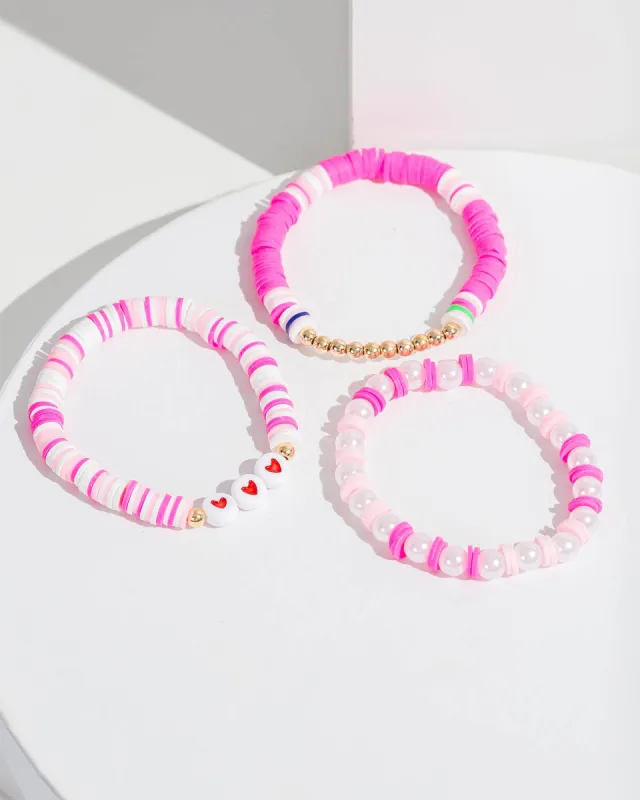 Pink Beaded Detail Bracelet Pack sold by Collete Hayman