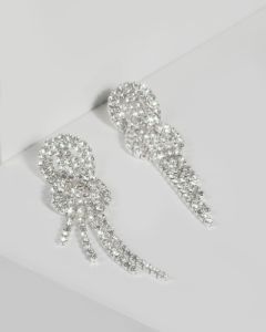 Silver Crystal Knotted Drop Earrings sold by Collete Hayman