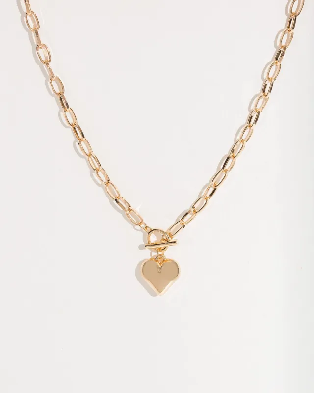 Gold Love Heart Toggle Necklace sold by Collete Hayman