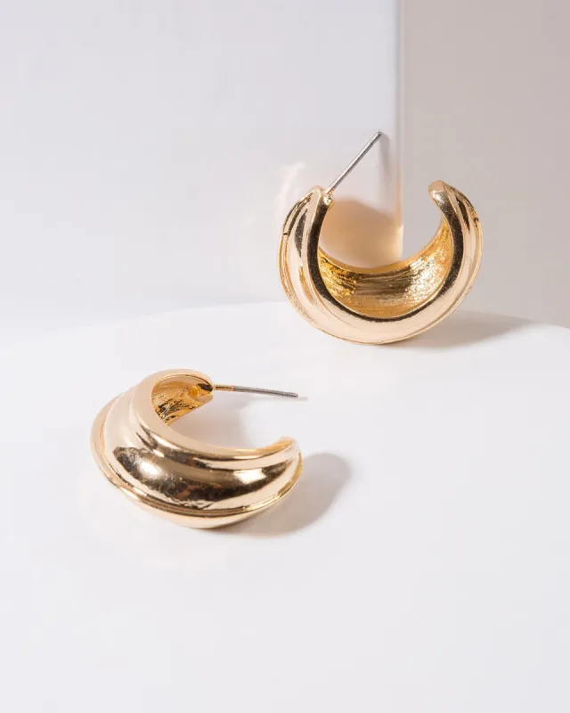 Gold Textured Hoop Earrings sold by Collete Hayman