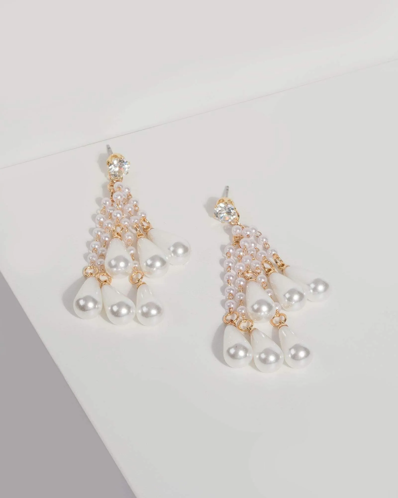 Rose Gold Tassel Pearl Drop Earrings sold by Collete Hayman