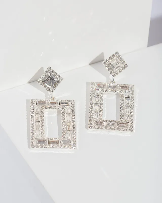 Crystal Rectangle Embellished Earrings sold by Collete Hayman