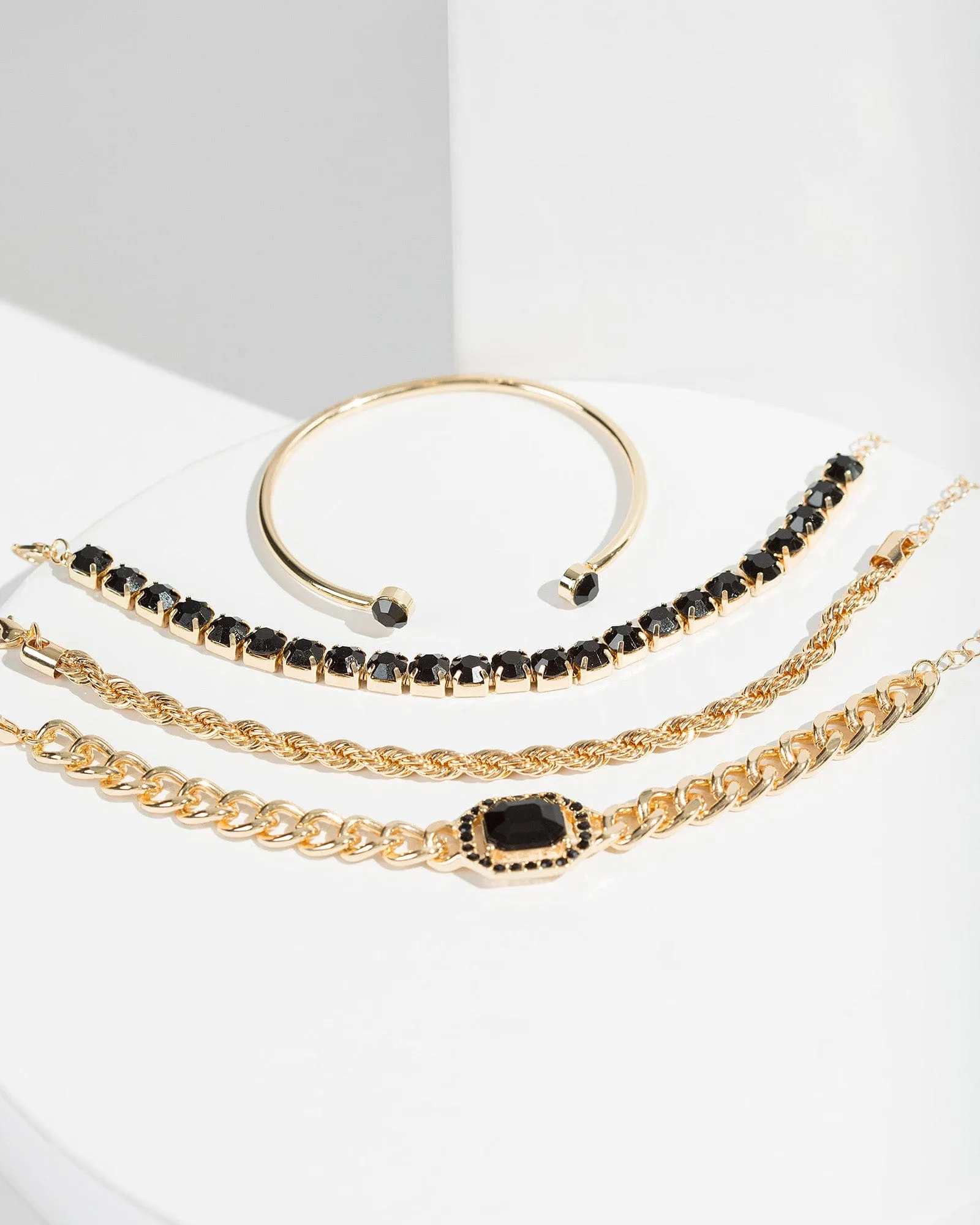 Black Chunky Crystal Bracelet Pack sold by Collete Hayman