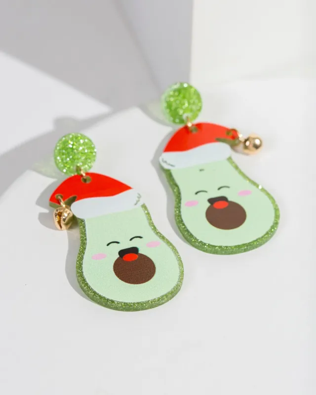 Multi Colour Christmas Avocado Earrings sold by Collete Hayman