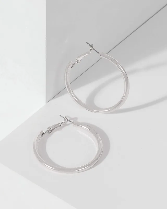 Silver Large Simple Hoop Earrings sold by Collete Hayman