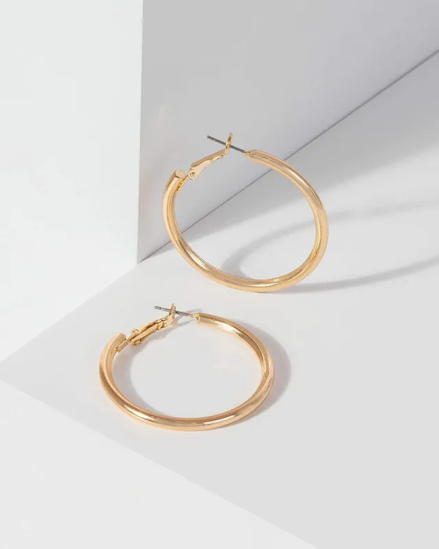 Gold Large Simple Hoop Earrings sold by Collete Hayman