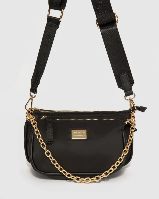 Black Vivian Chain Crossbody Bag sold by Collete Hayman