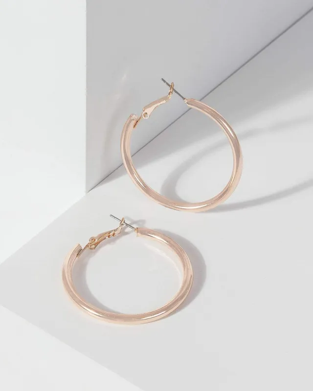 Rose Gold Large Simple Hoop Earrings sold by Collete Hayman