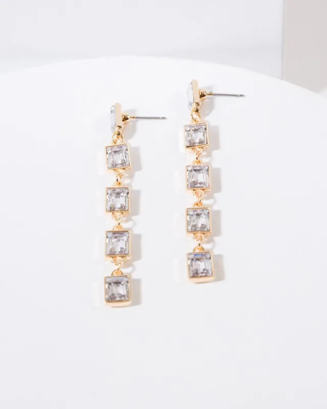 Crystal Rectangle Drop Earrings sold by Collete Hayman