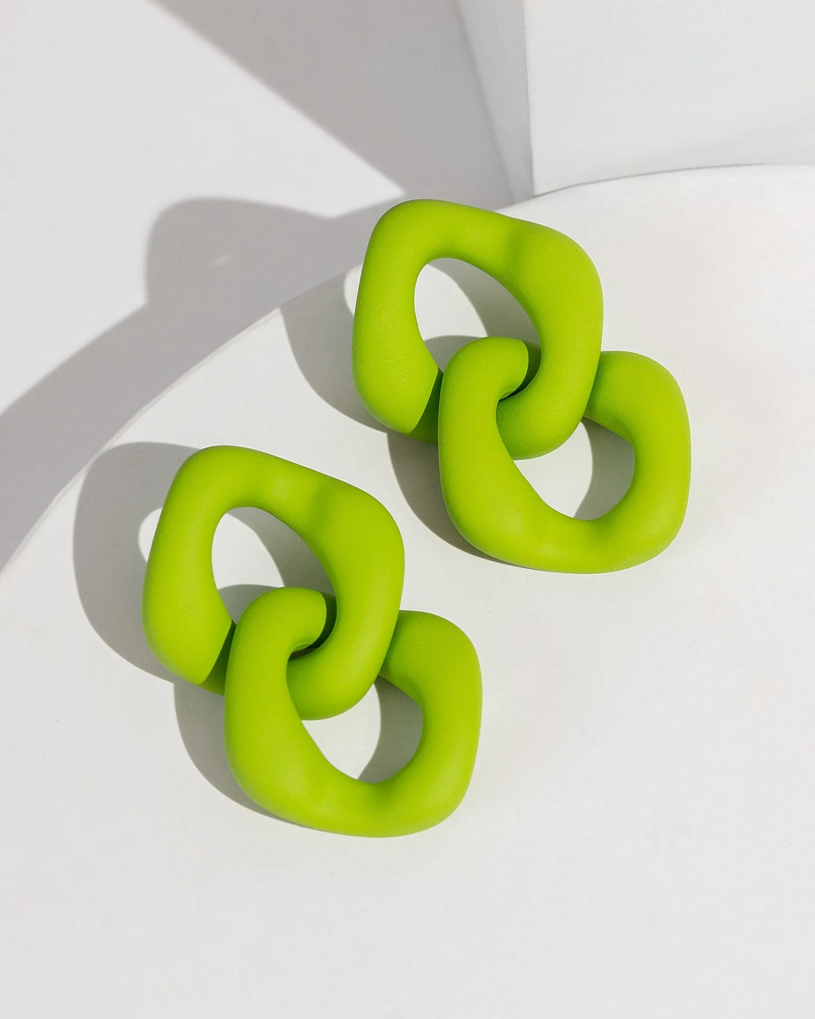 Green Double Square Chain Earrings sold by Collete Hayman