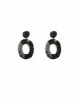 Black Gold Hardware Sequin Oval Drop Earrings sold by Collete Hayman