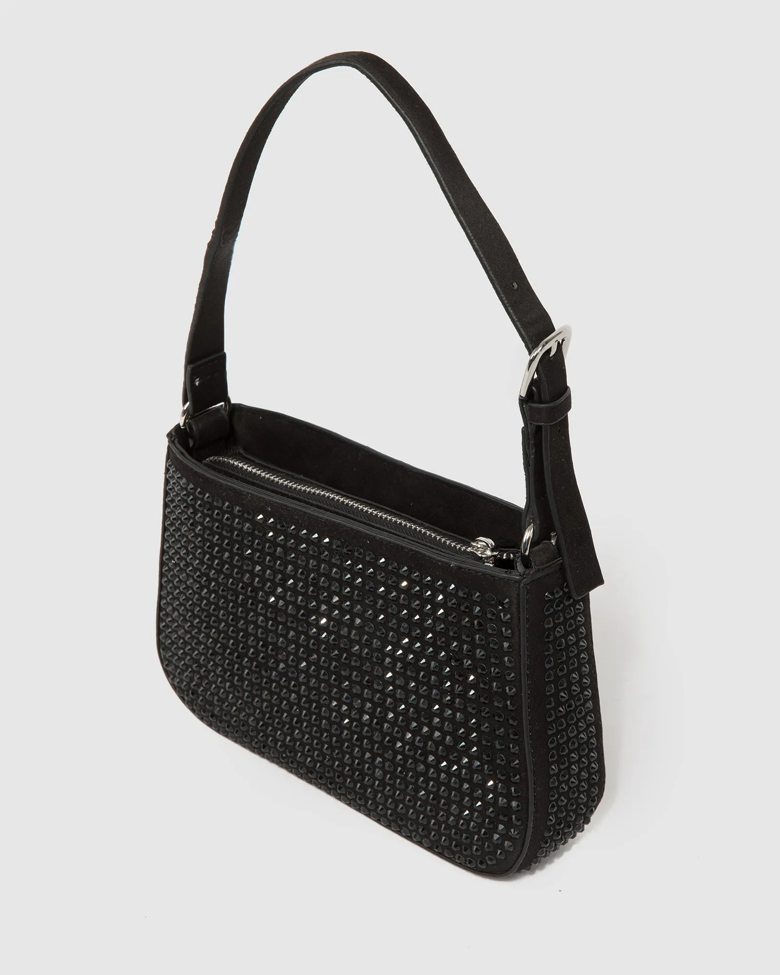 Black Camila Crystal Shoulder Bag sold by Collete Hayman product image thumbnail 5