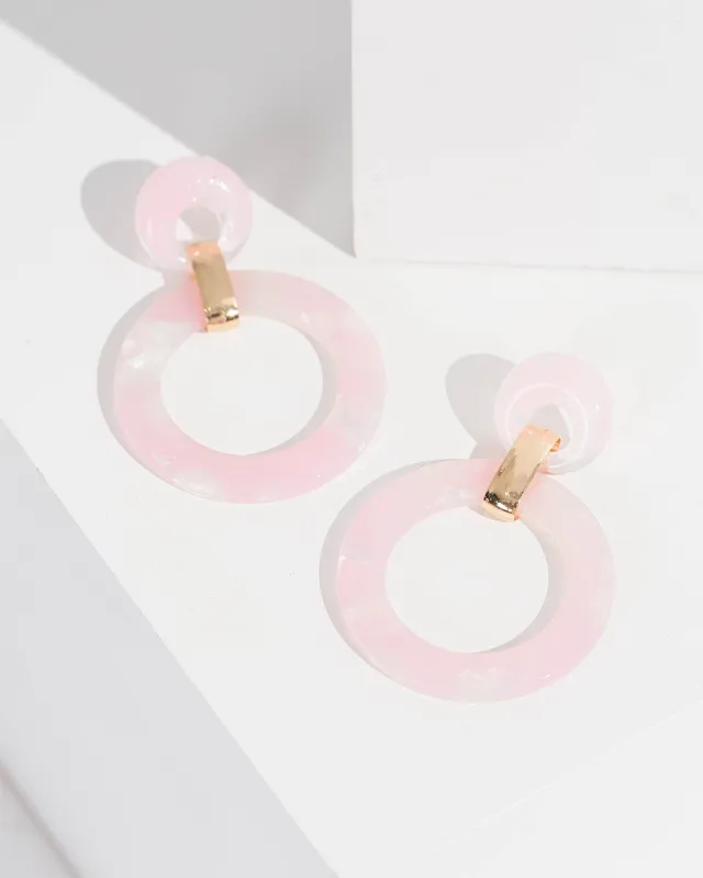 Pink Acrylic Loops Drop Earrings sold by Collete Hayman