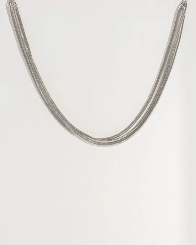 Silver Snake Chain Double Necklace sold by Collete Hayman